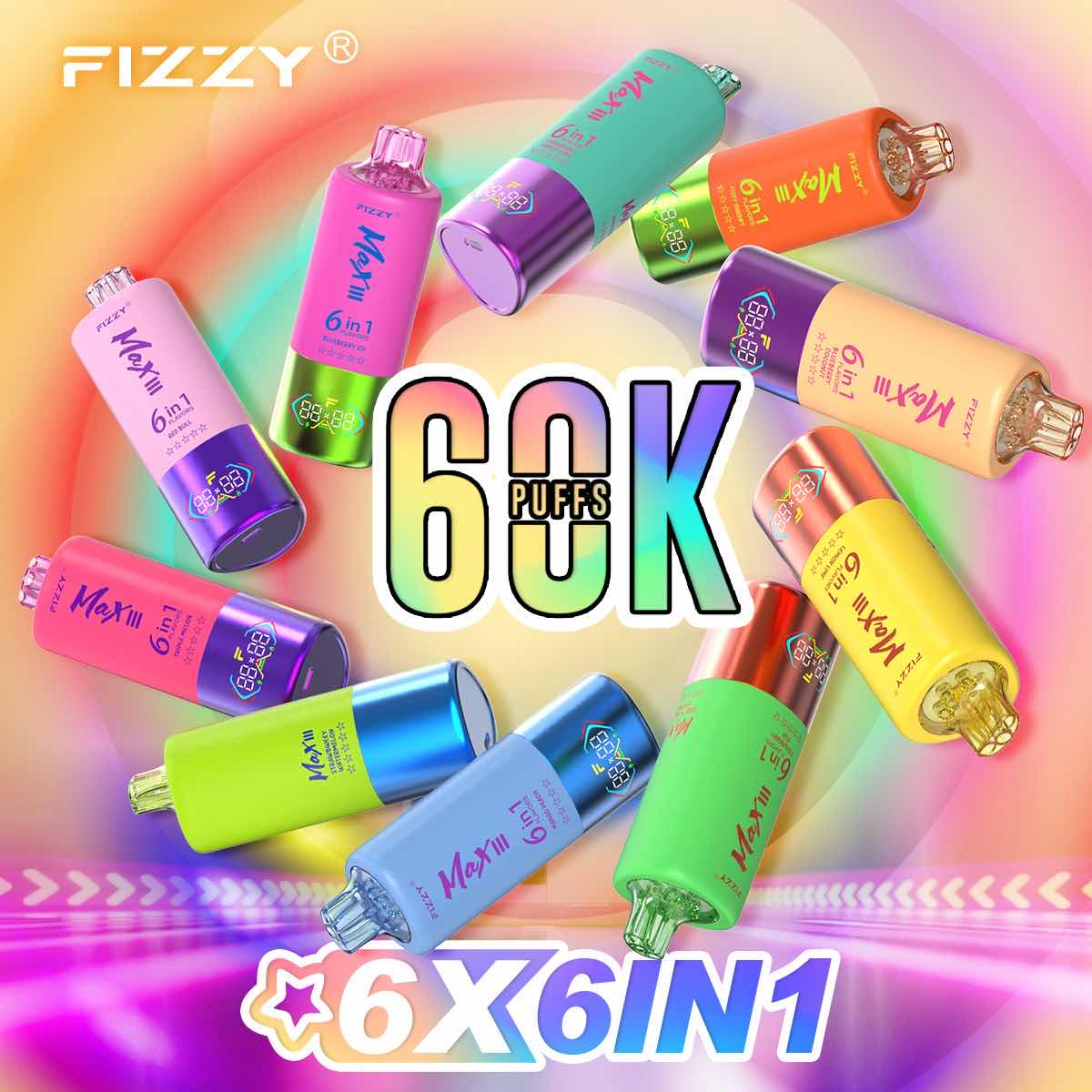FIZZY MAX III 60000PUFF（6 in 1 最新モデル）【ニコパフ】